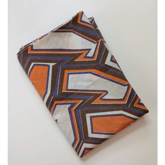 Vintage 70's Pillowcase, Funky Orange Purple & White Pattern, 1970's Bedding - Picture 5 of 10